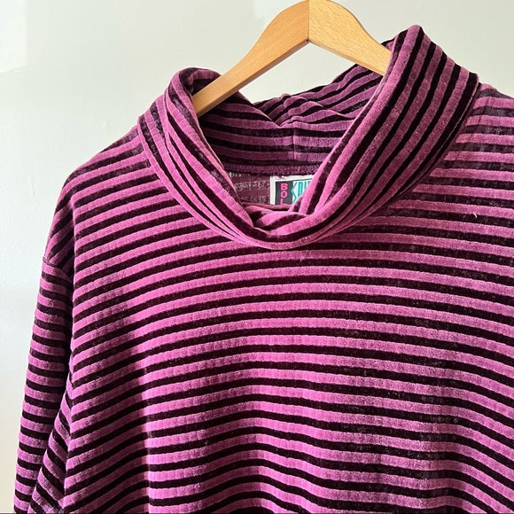 Vintage Velvet Striped Turtleneck Sweater 1X