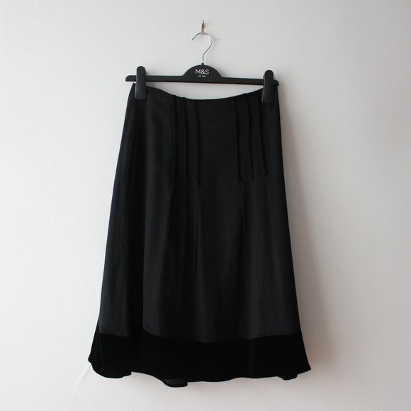 Silk Black Skirt Size 1