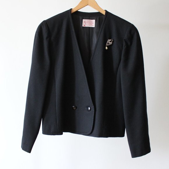 Vintage 70's Pendleton Black Wool Blazer