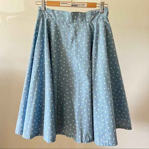 Vintage Polka Dot Blue Skirt