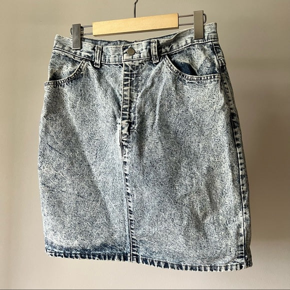 Vintage Silver Denim Skirt