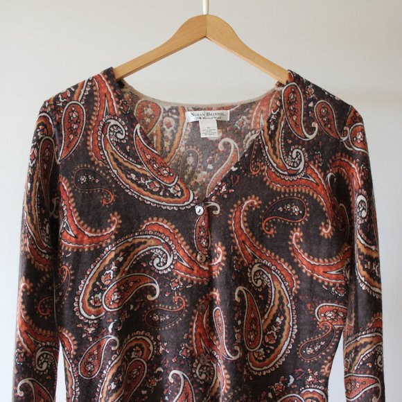 Vintage Susan Bristol Brown Merino Sweater