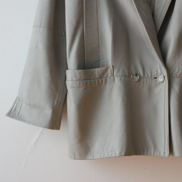 Vintage Gray Leather Jacket