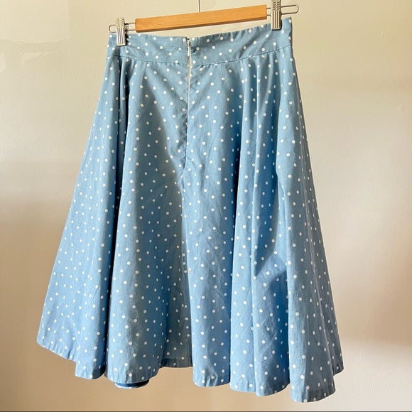 Vintage Polka Dot Blue Skirt