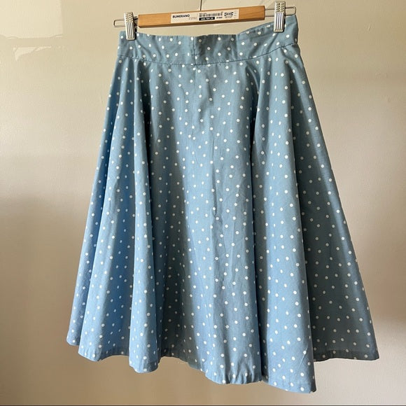 Vintage Polka Dot Blue Skirt