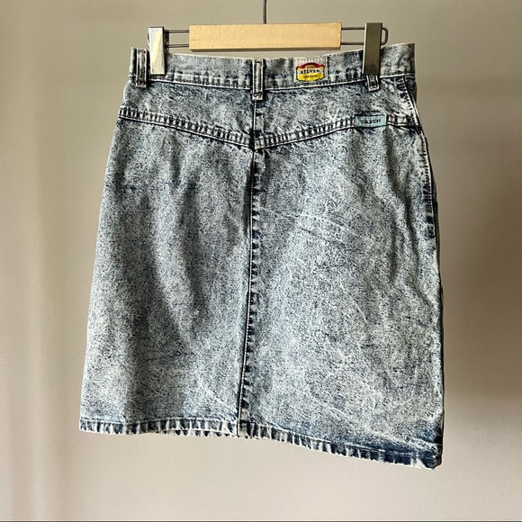 Vintage Silver Denim Skirt