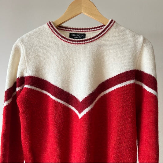 Vintage Immagini Red and White Sweater