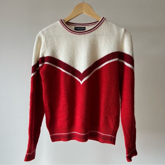 Vintage Immagini Red and White Sweater