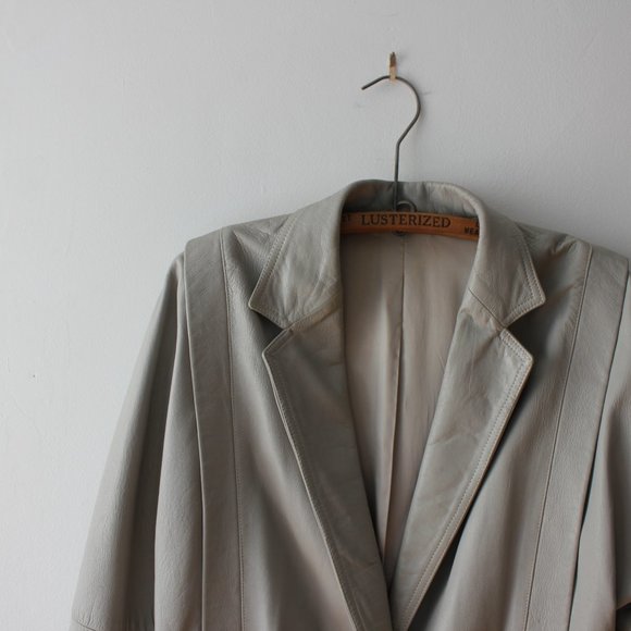 Vintage Gray Leather Jacket