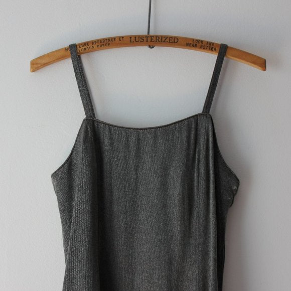 90's Sparkly Gray Evening Dress