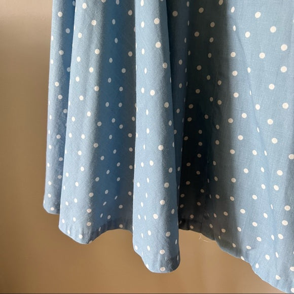 Vintage Polka Dot Blue Skirt