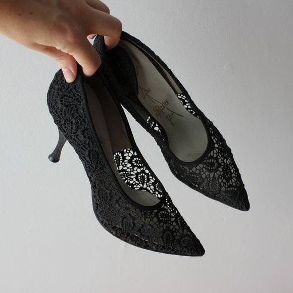 Vintage 60's Cameo Room Black Heels