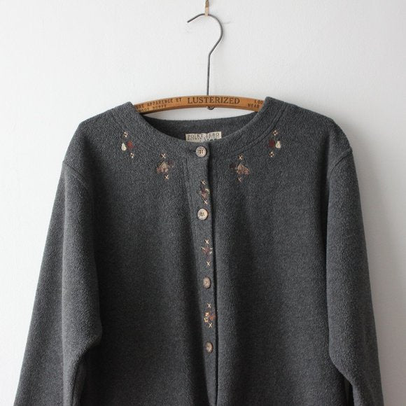 Vintage Point Zero Button Up Fleece Sweater