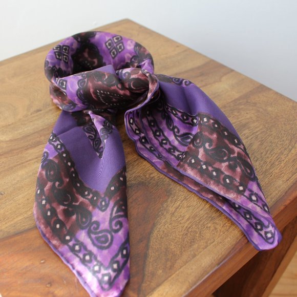 Vintage Purple Square Scarf