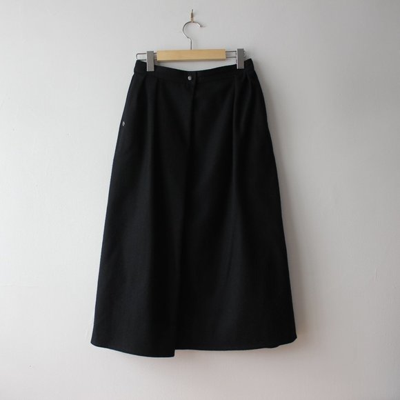 Vintage 80's Anne Marie Beretta Wool Black Skirt