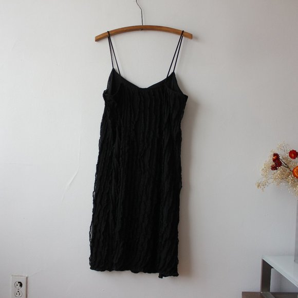 Vintage Textured Black Dress