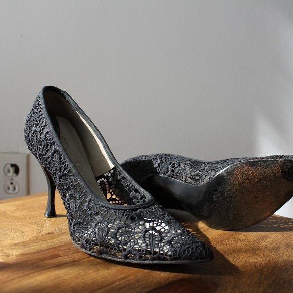 Vintage 60's Cameo Room Black Heels