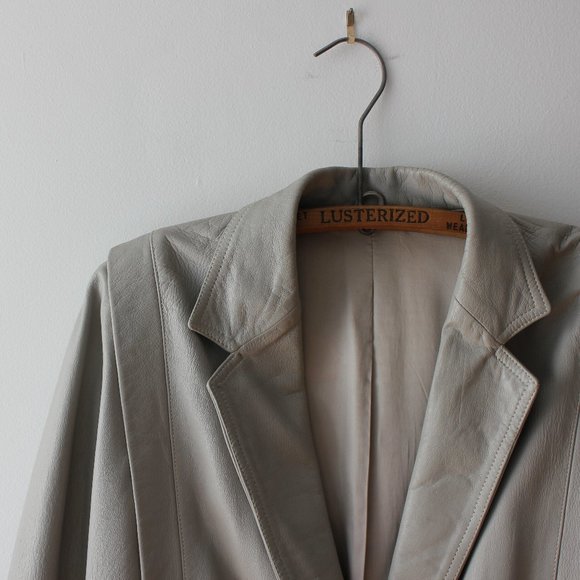 Vintage Gray Leather Jacket