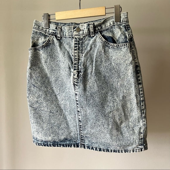 Vintage Silver Denim Skirt