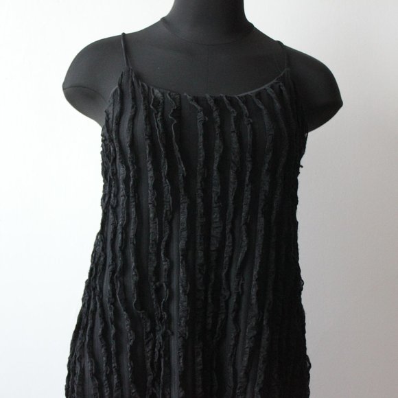 Vintage Textured Black Dress