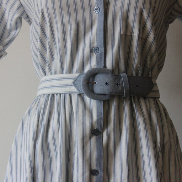 Vintage Striped Blue and White Dress