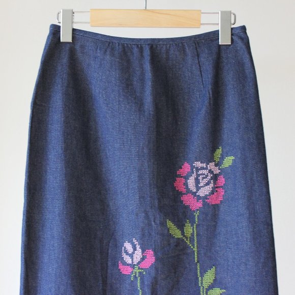 Japanese Floral Blue Skirt