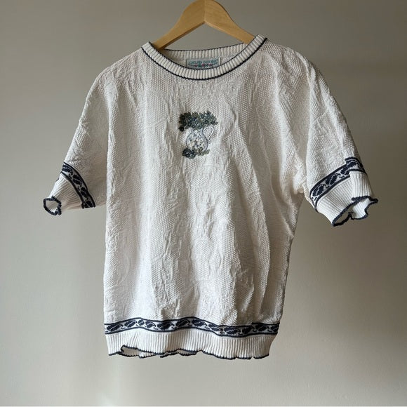 Vintage Short Sleeves Sweater