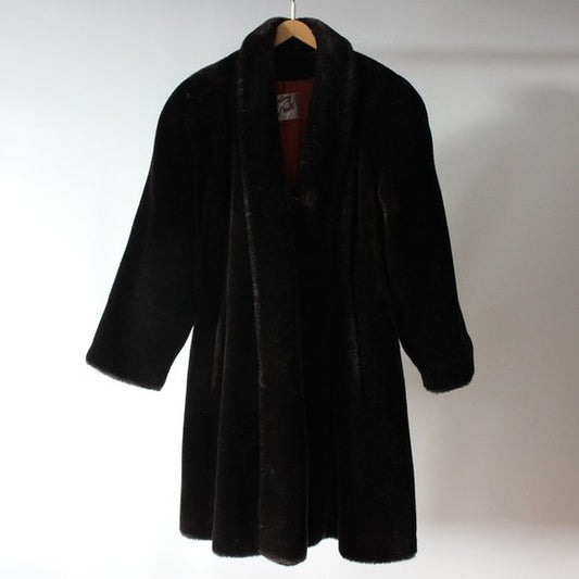 Vintage Sterling Stall Faux Fur Brown Coat