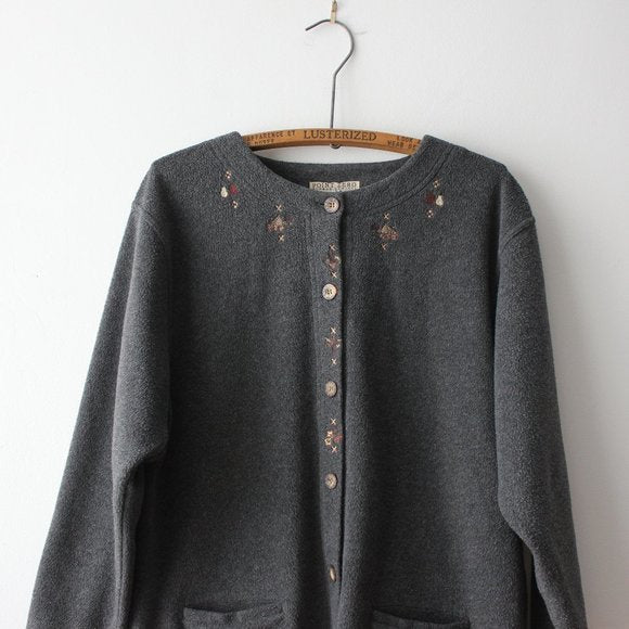 Vintage Point Zero Button Up Fleece Sweater