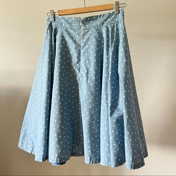 Vintage Polka Dot Blue Skirt