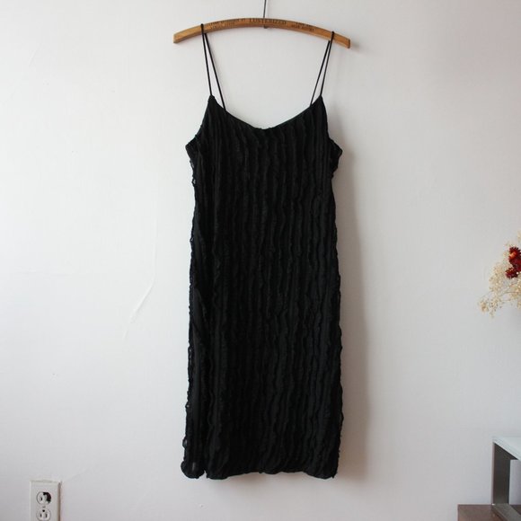 Vintage Textured Black Dress