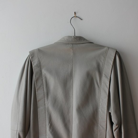 Vintage Gray Leather Jacket