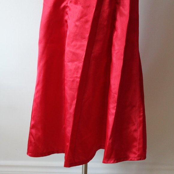 Vintage Satin Long Red Dress