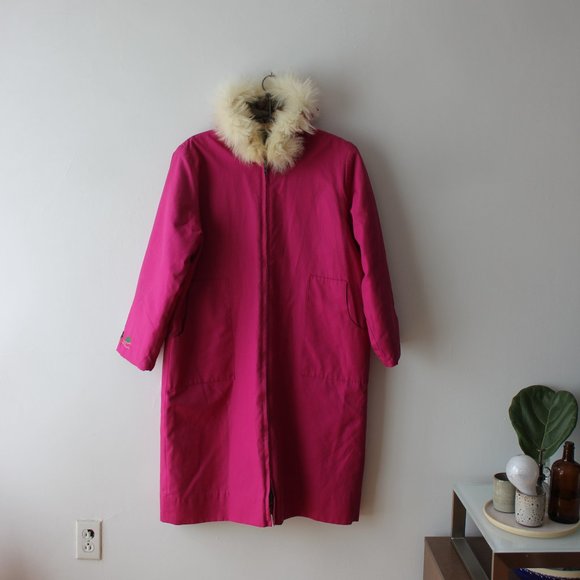 Vintage Pink Embroidered Long Coat