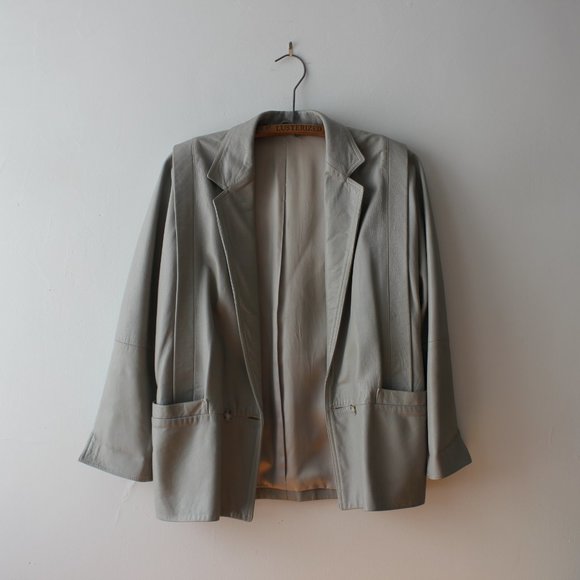 Vintage Gray Leather Jacket