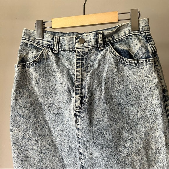 Vintage Silver Denim Skirt