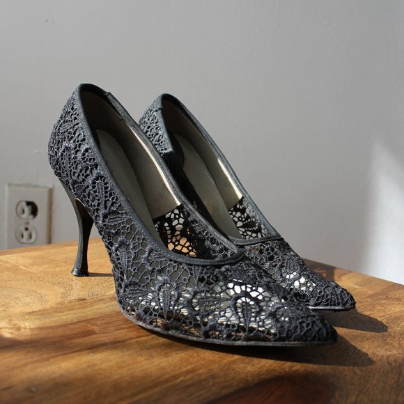 Vintage 60's Cameo Room Black Heels