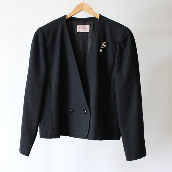 Vintage 70's Pendleton Black Wool Blazer