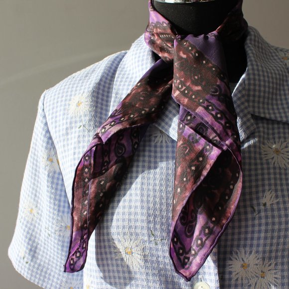 Vintage Purple Square Scarf