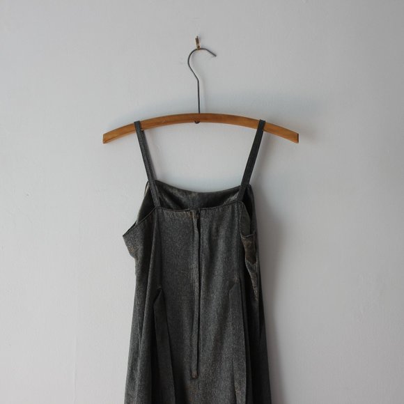 90's Sparkly Gray Evening Dress