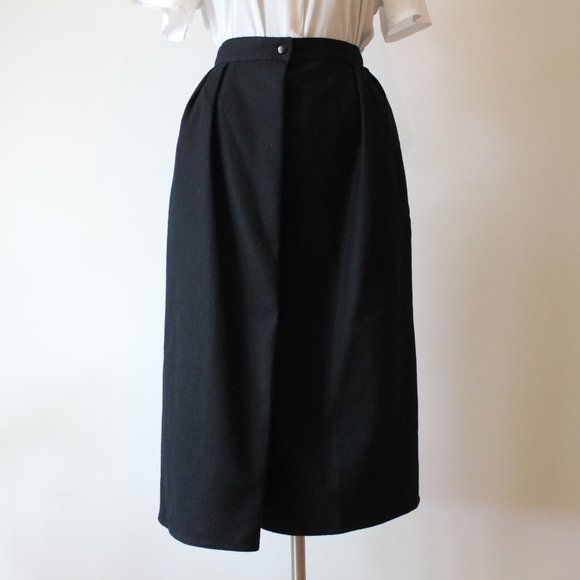 Vintage 80's Anne Marie Beretta Wool Black Skirt