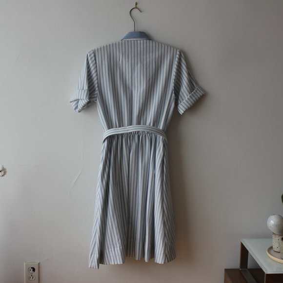 Vintage Striped Blue and White Dress