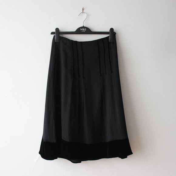 Silk Black Skirt Size 1