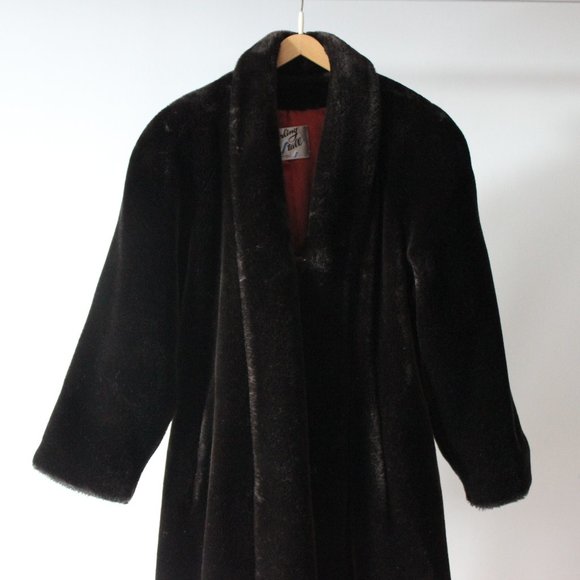 Vintage Sterling Stall Faux Fur Brown Coat