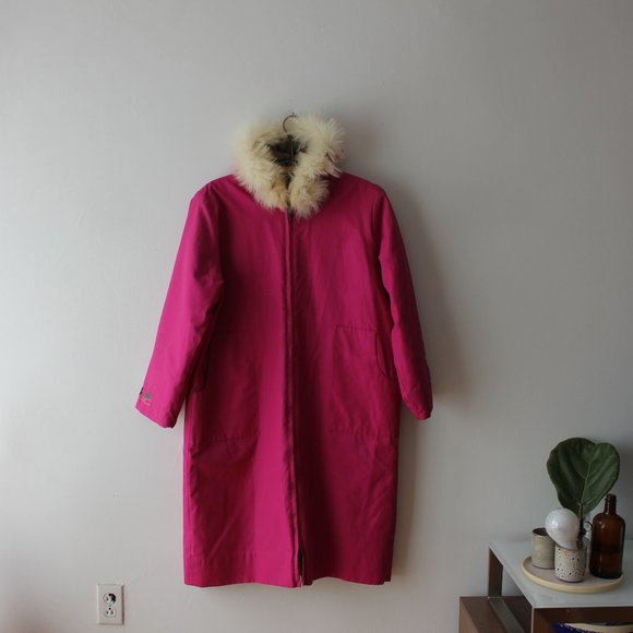 Vintage Pink Embroidered Long Coat