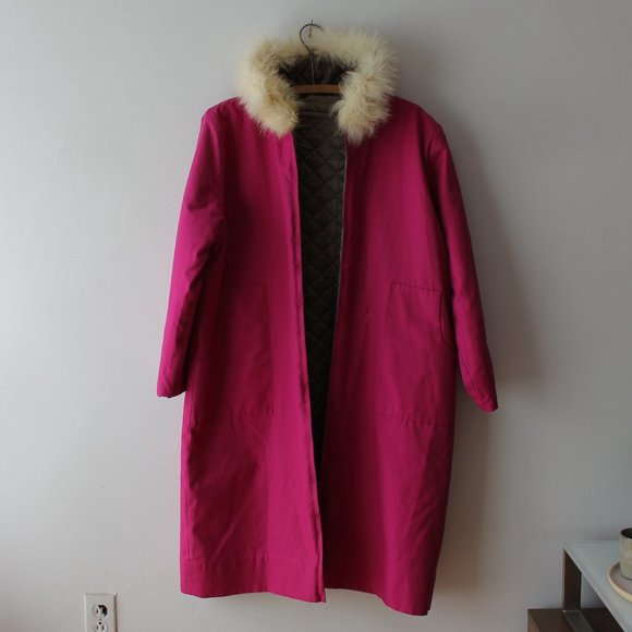 Vintage Pink Embroidered Long Coat