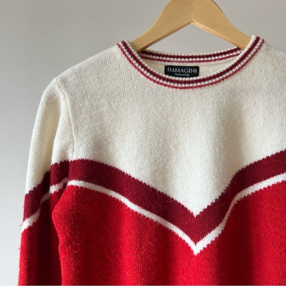 Vintage Immagini Red and White Sweater