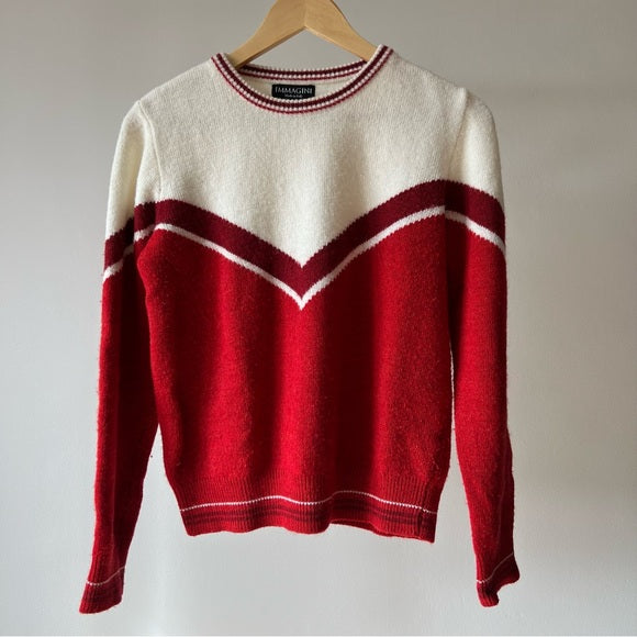 Vintage Immagini Red and White Sweater