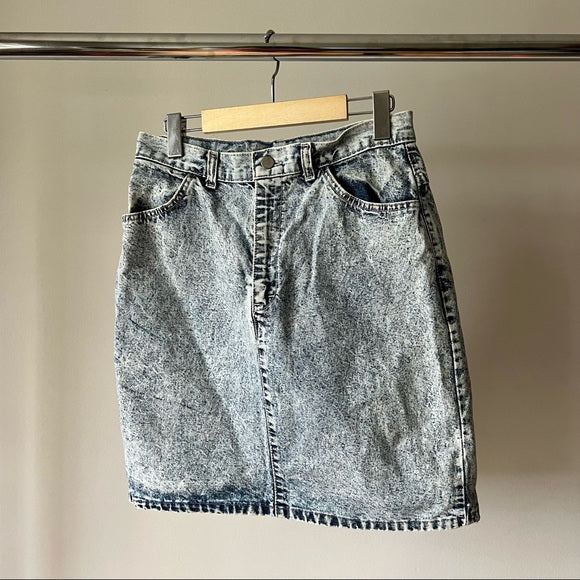 Vintage Silver Denim Skirt