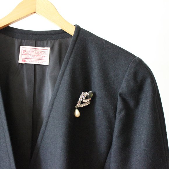 Vintage 70's Pendleton Black Wool Blazer